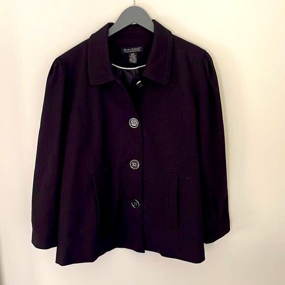 Dialogue Dress Swing Coat. Women’s. Size Medium. Black‎ - Picture 1 of 9